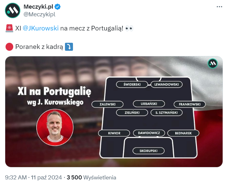 PROPONOWANY SKŁAD Polski na mecz z Portugalią według J. Kurowskiego!